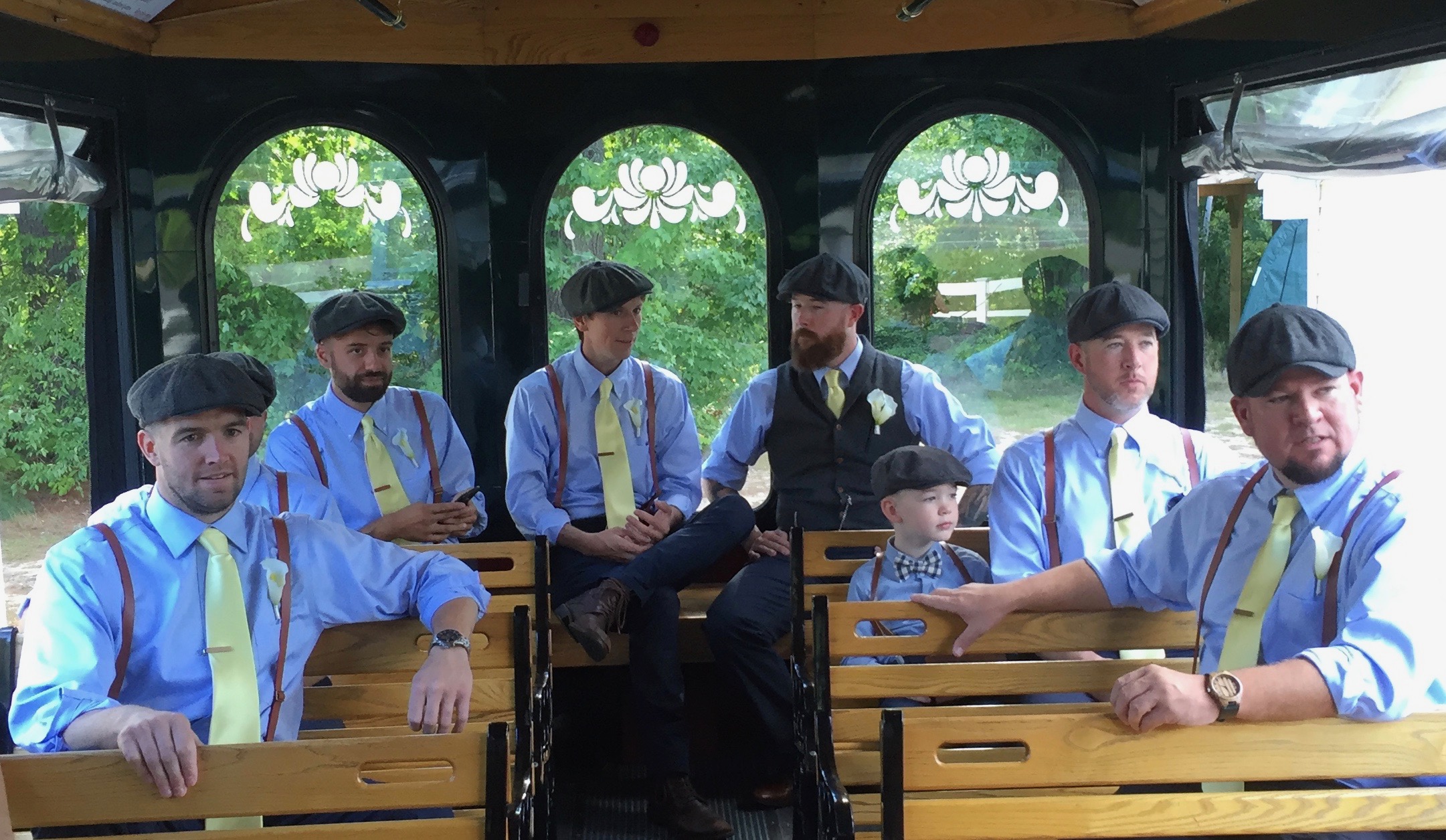 Groomsmen on the Trolley
